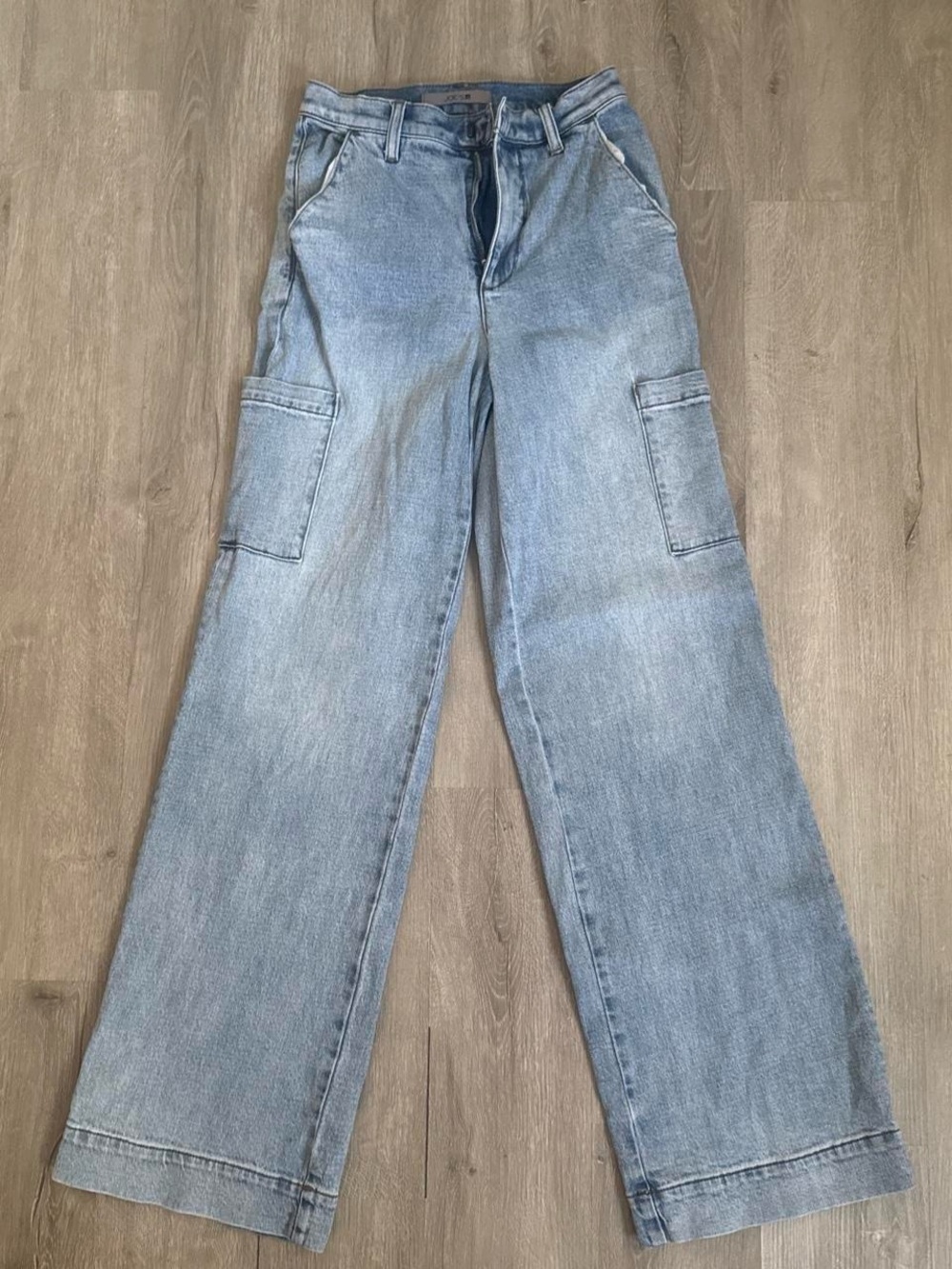 KanCan Light Blue Wide-Leg Cargo Jeans